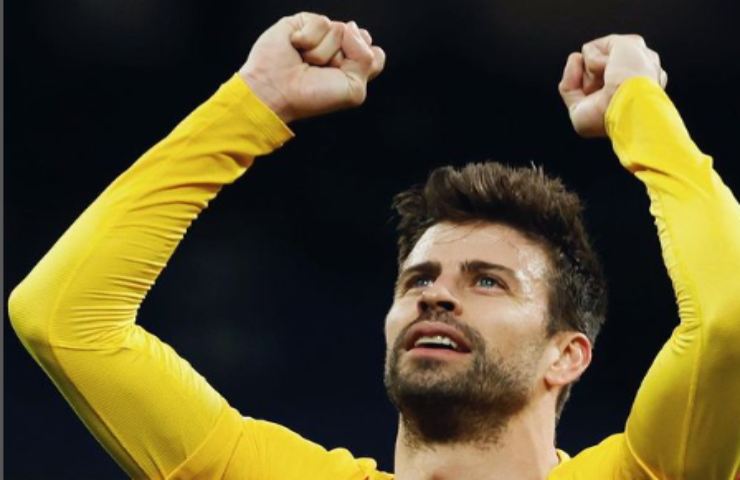 Gerard Piqué in campo con il Barcellona