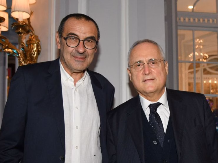 Maurizio Sarri e Claudio Lotito (Credit: ANSA)