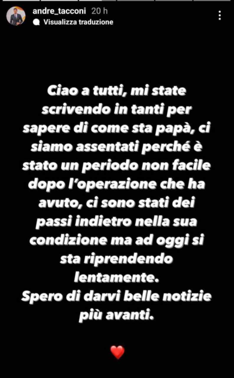 Andrea Tacconi Instagram story