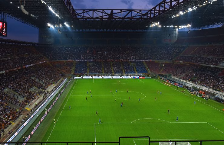 Il Meazza durante una partita in corso