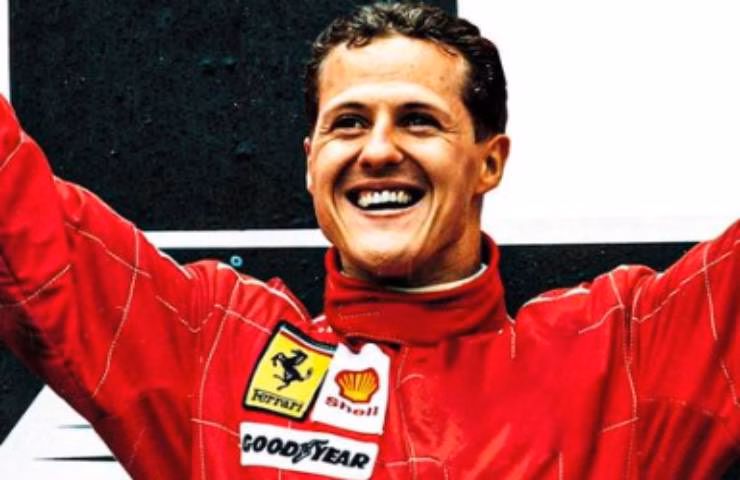 Michael Schumacher durante una vittoria con la Ferrari