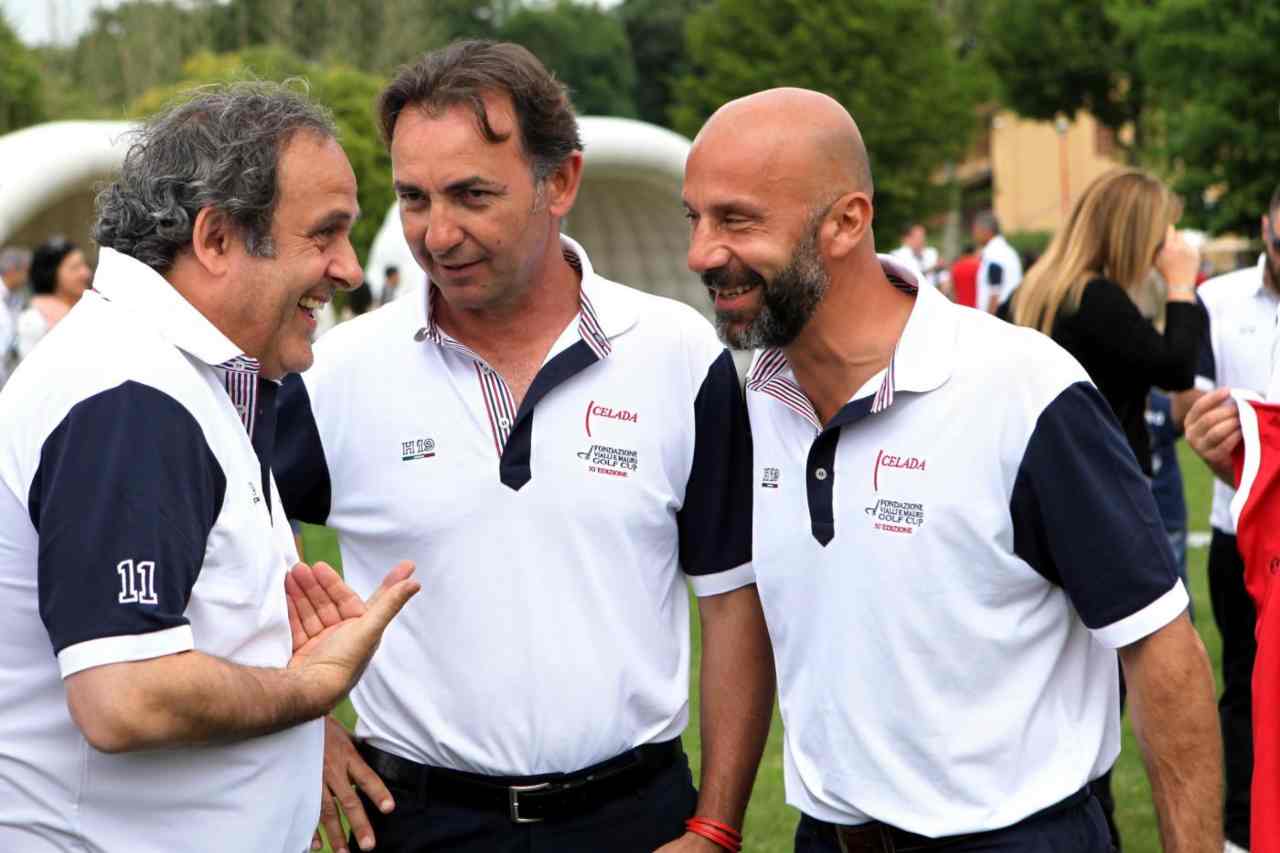 Gianluca Vialli, Massimo Mauro e Michel Platini 