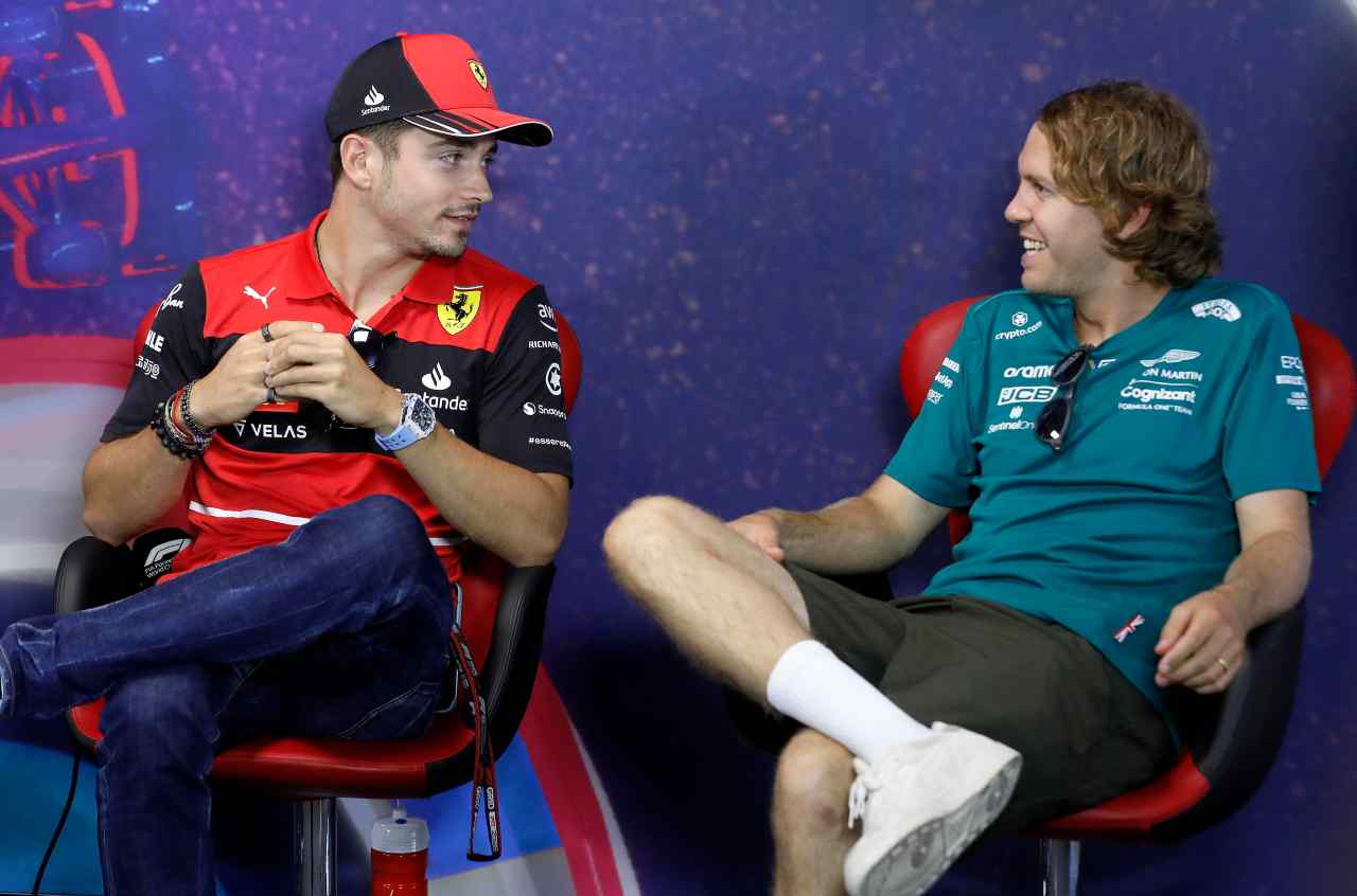 Sebastian Vettel e Charles Leclerc 