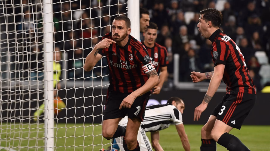 Bonucci esultanza Juventus-Milan