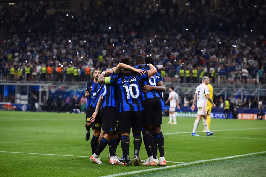 Inter, esultanza Champions League contro il Benfica