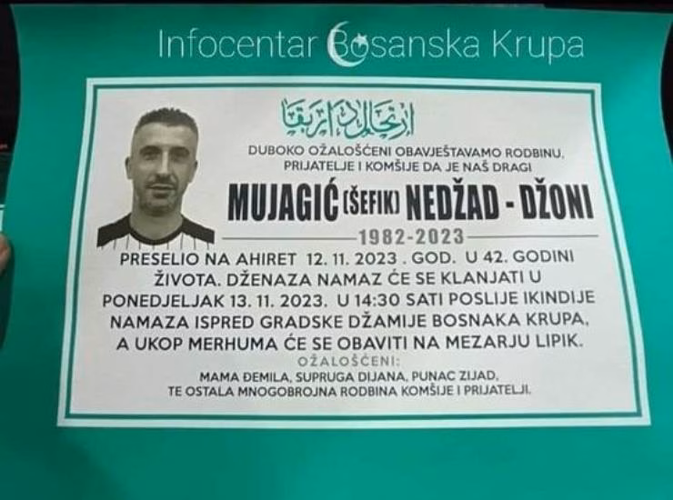 Calcio in lutto per la tragica morte di Nedzad Mujagic