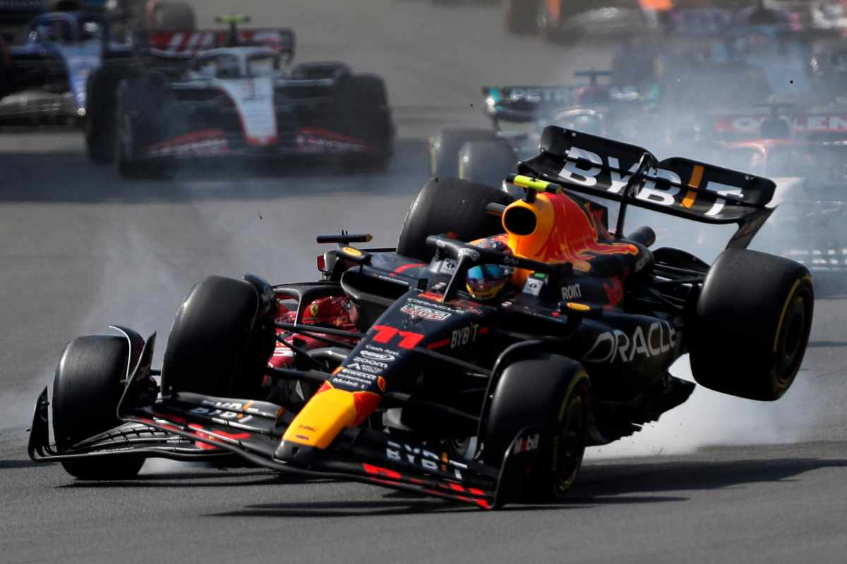 Durissimo incidente Perez Leclerc