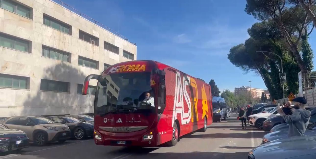 Roma, la squadra è arrivata all’Olimpico (VIDEO)