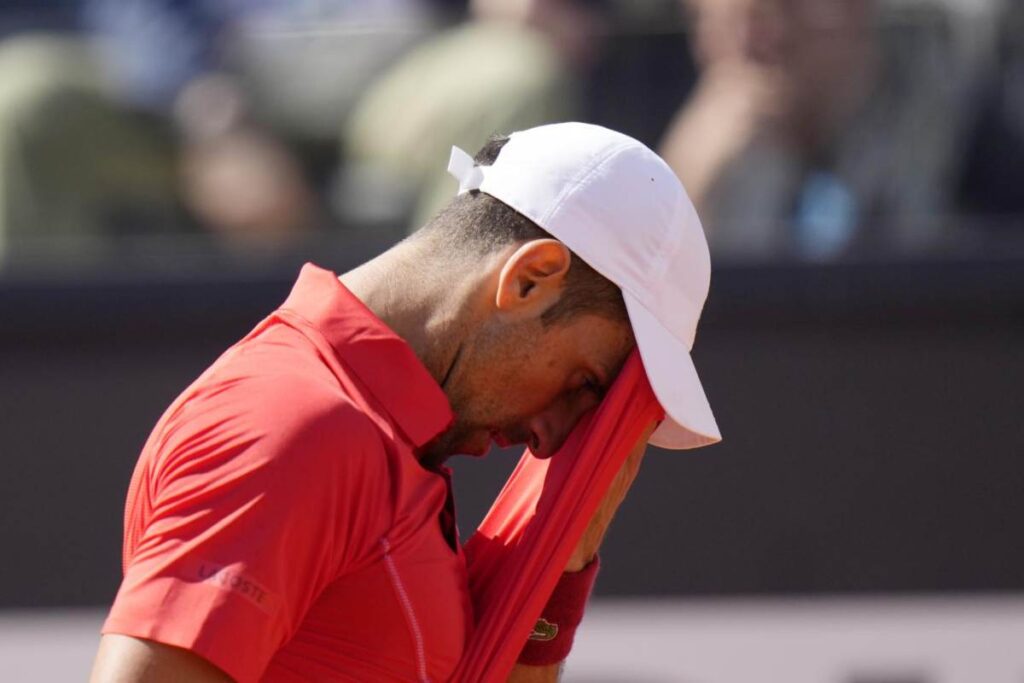Djokovic nausea vertigini colpo alla testa