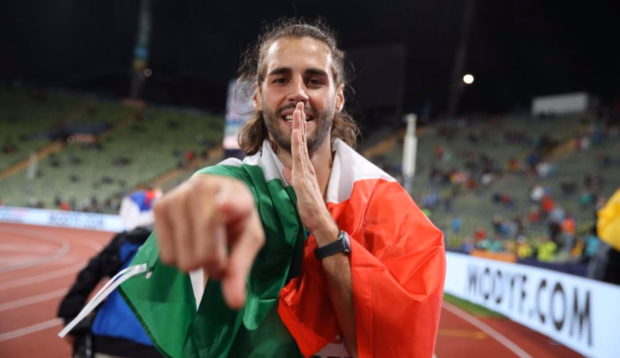 Gianmarco Tamberi festeggia (FIDAL)