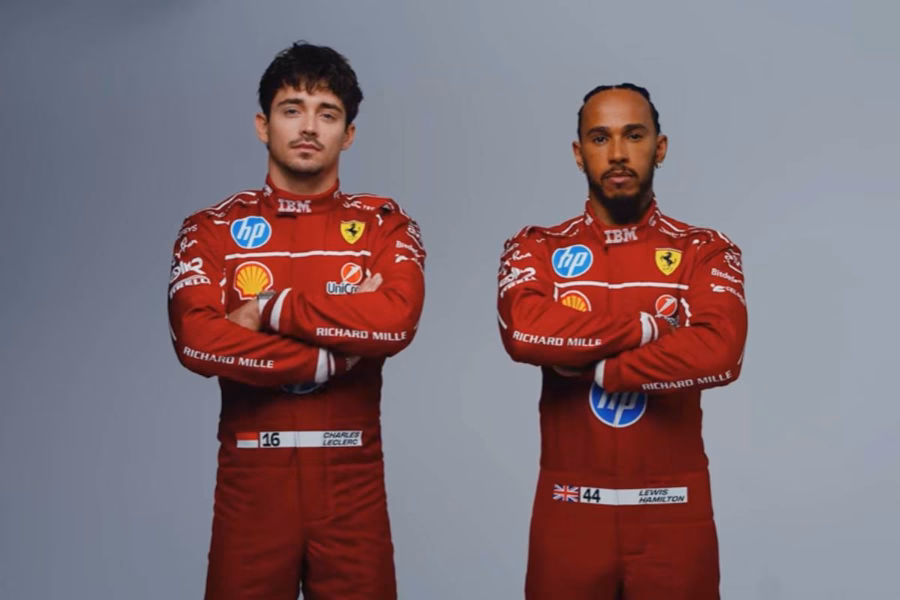 Leclerc Hamilton Ferrari