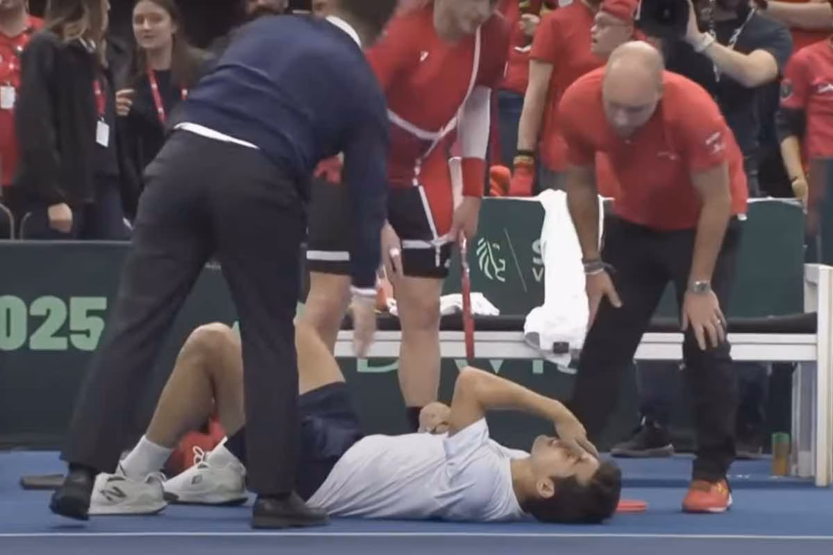 Garin a terra dopo essere stato colpito da Berg