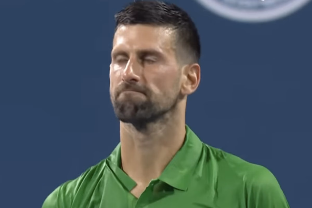 Djokovic nel match contro Musetti