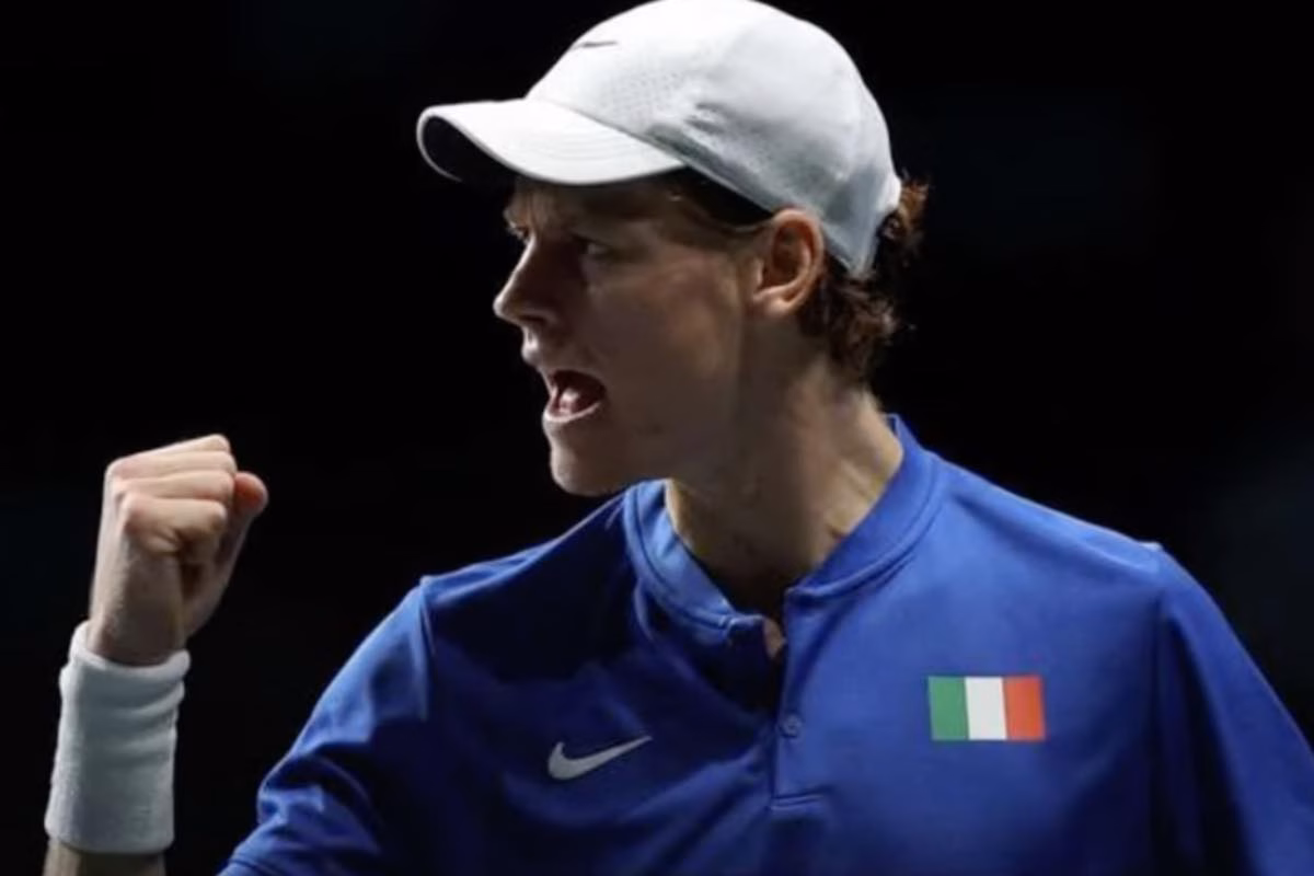 Sinner esulta in Coppa Davis