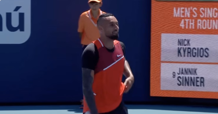 Kyrgios arrabbiato nel match contro Sinner