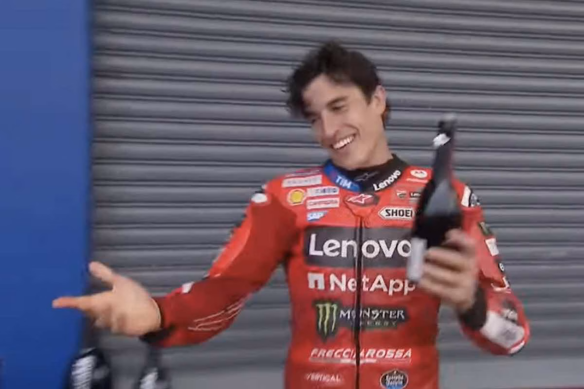 Marquez fa festa ai box Ducati