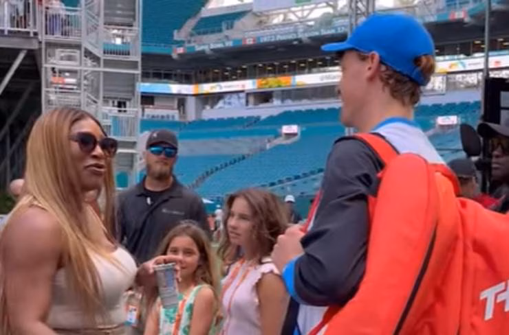 Sinner e l'incontro con Serena Williams nel marzo 2024