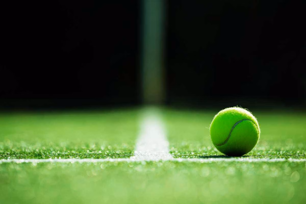 Pallina sul campo da tennis