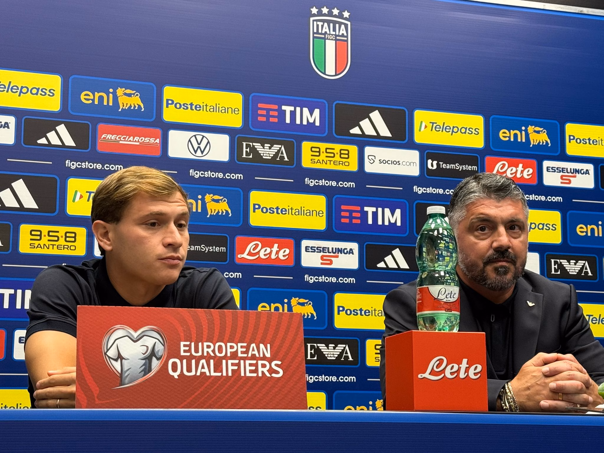 Barella e Gattuso in conferenza stampa con la Nazionale