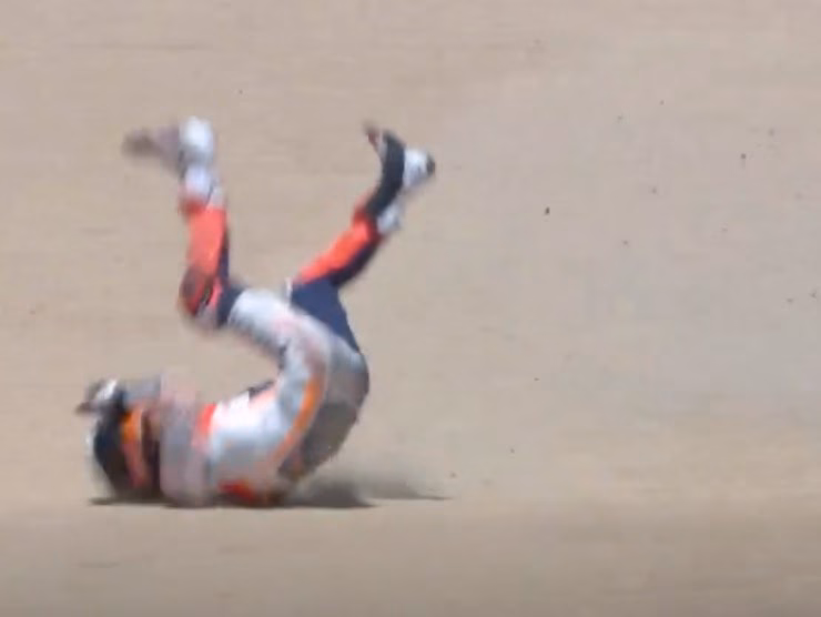 Marquez drammatica caduta