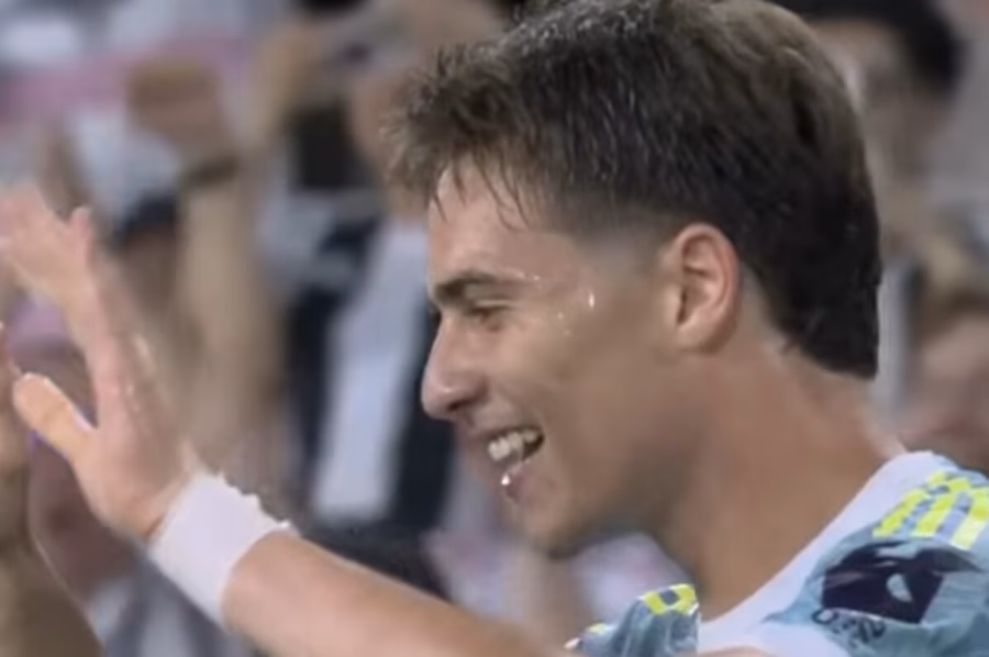 L’esultanza di Kenan Yildiz, doppietta in Juve-Cagliari 2-1