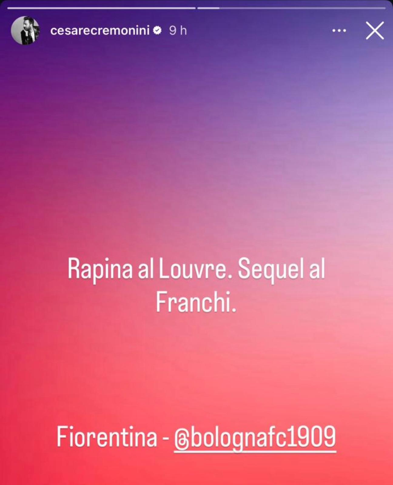 Il commento di Cesare Cremonini sui social dopo Fiorentina-Bologna