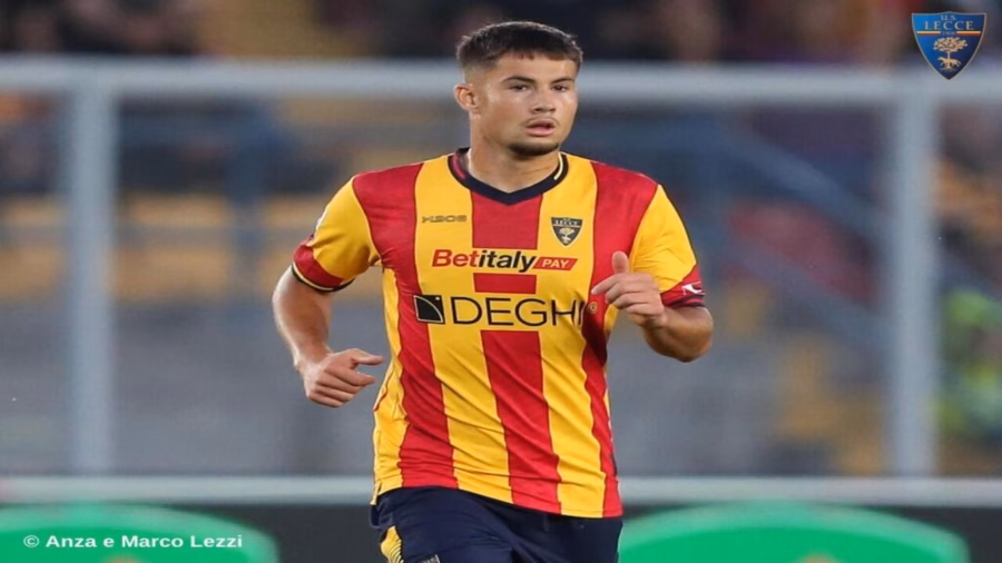Medon Berisha, giocatore del Lecce (fonte US Lecce)