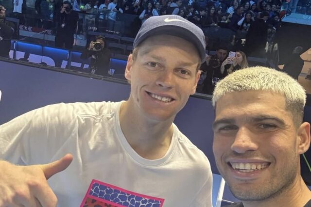 Sinner e Alcaraz, selfie alle Atp Finals