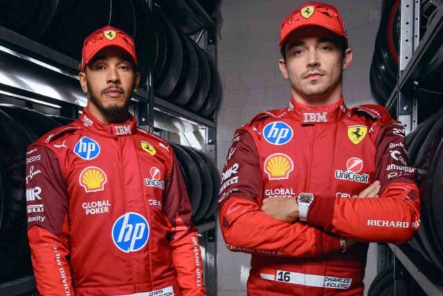 Hamilton e Leclerc nei box