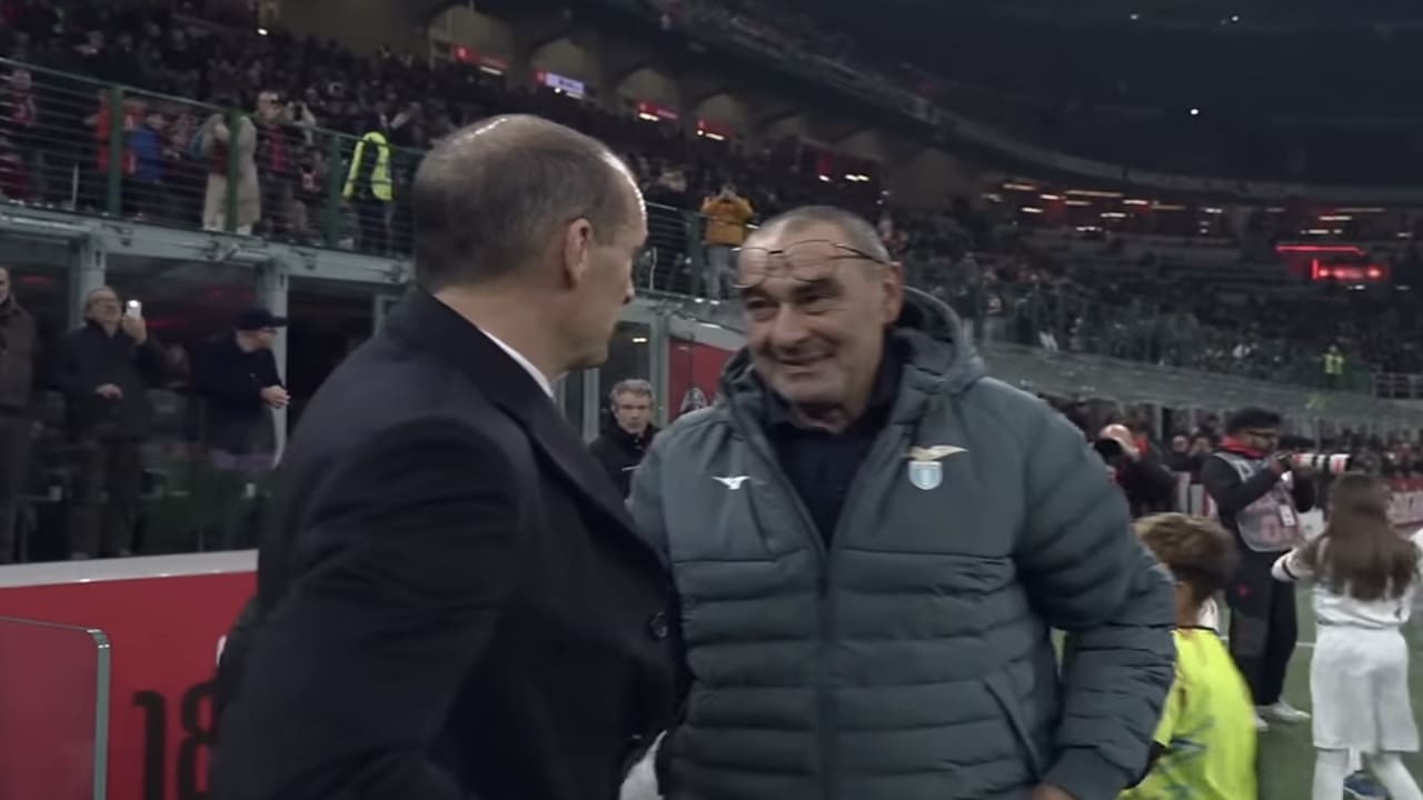 Massimiliano Allegri e Maurizio Sarri in occasione di Milan-Lazio di Serie A