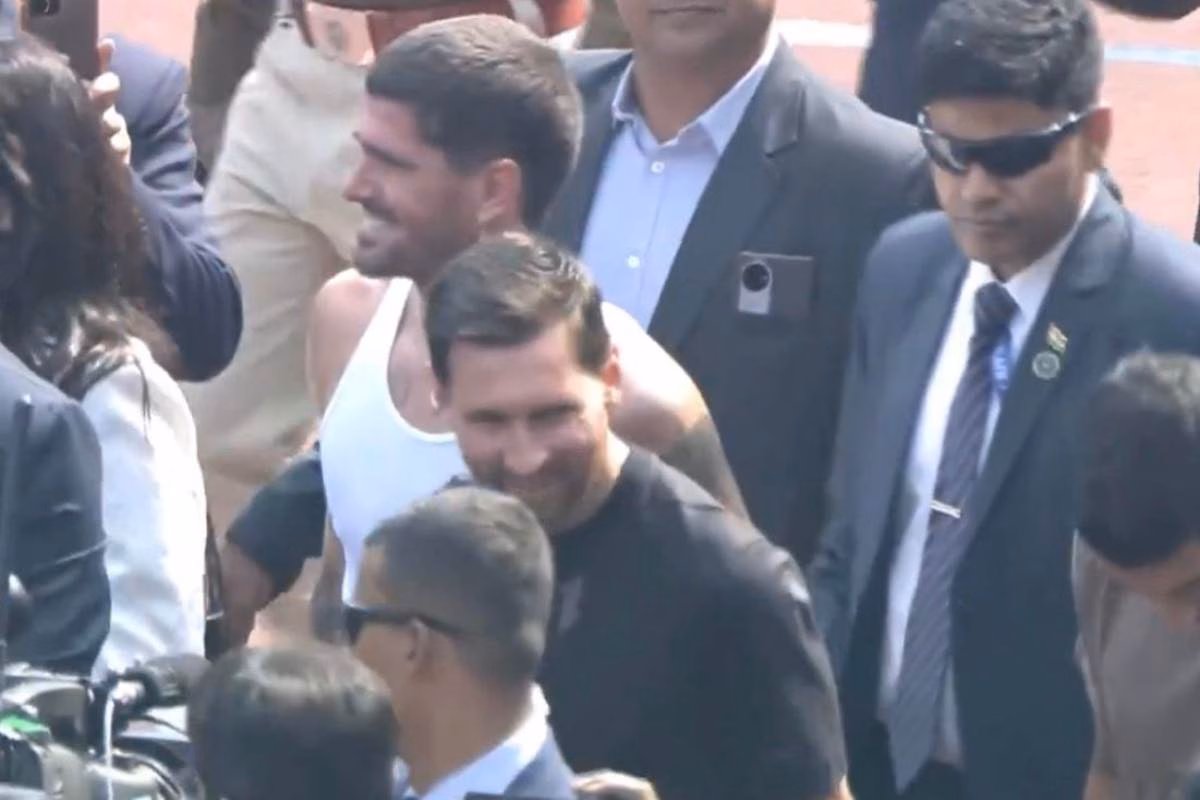 Lionel Messi a Calcutta, in India, per un evento promozionale