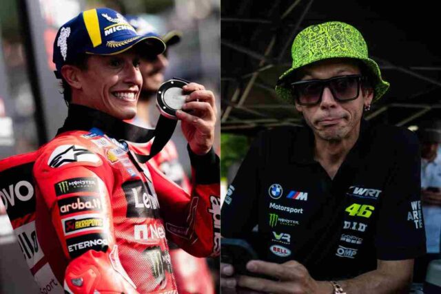 Marc Marquez e Valentino Rossi in primo piano