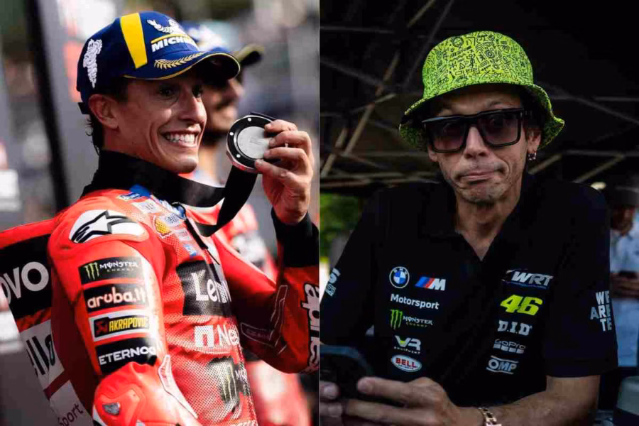 Marc Marquez e Valentino Rossi in primo piano