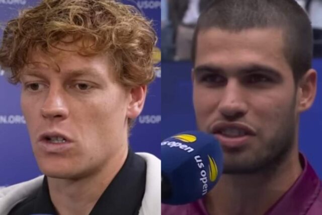 Jannik Sinner e Carlos Alcaraz in primo piano