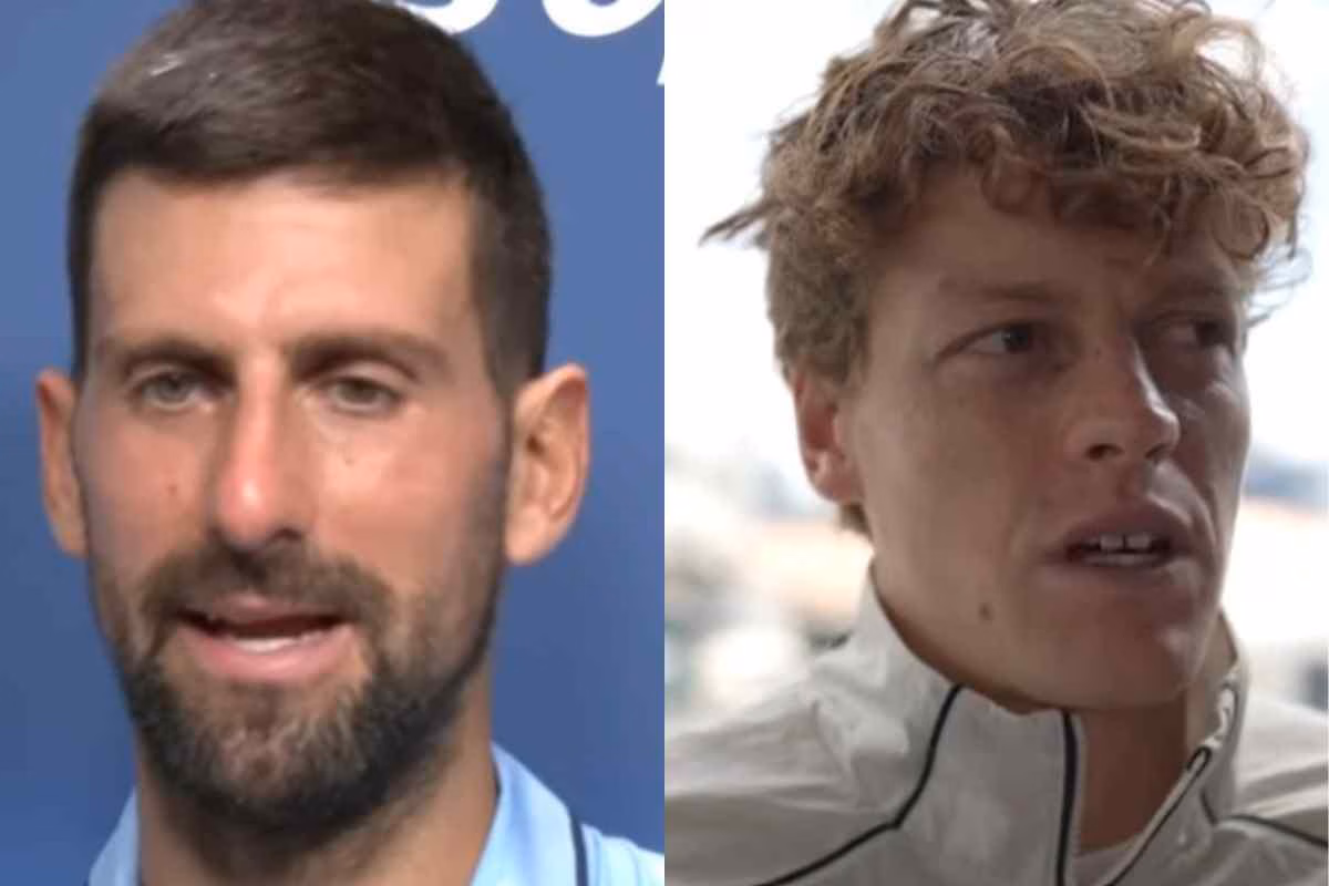 Novak Djokovic e Jannik Sinner in primo piano 